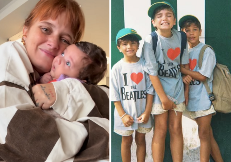 Carolina Deslandes com os quatro filhos