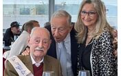 Ruy de Carvalho, Marcelo Rebelo de Sousa e Teresa Viegas no 99.º aniversário do ator