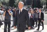 Marcelo Rebelo de Sousa no funeral de António Lobo Antunes