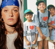 Carolina Deslandes e os três filhos mais velhos