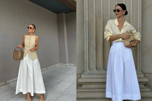 Tendências da primavera: looks com saias brancas e apontamentos de cor para a estação