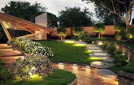 Espaço exterior com muito estilo! A iluminação a luz solar que vai dar muita pinta ao seu terraço