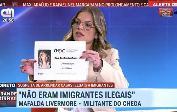 Mafalda Livermore, militante do Chega, nega acusação de arrendar casas a imigrantes ilegais
