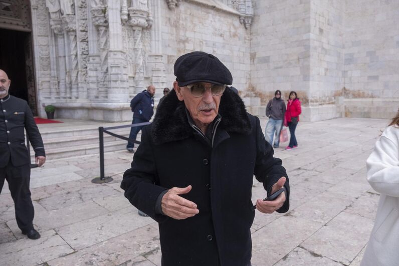 O músico Vitorino na despedida a António Lobo Antunes no Mosteiro dos Jerónimos