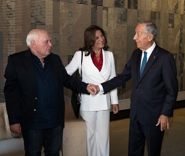 António Lobo Antunes com Marcelo Rebelo de Sousa e Cristina Ferreira de Almeida