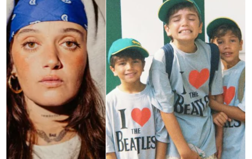 Carolina Deslandes e os três filhos mais velhos