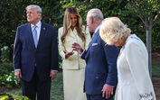 Carlos e Camilla com Donald Trump e Melania Trump nos EUA