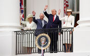 Carlos e Camilla com o casal Trump na Casa Branca