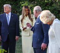 Carlos e Camilla com Donald Trump e Melania Trump nos EUA