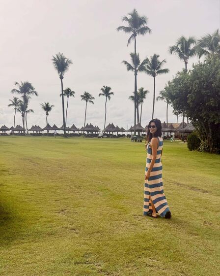 Maria Cerqueira Gomes passa a Páscoa no Brasil com o filho