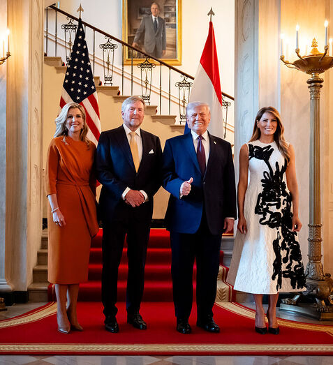 Reis da Holanda à chegada aos EUA