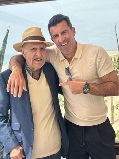 Luís Figo e o pai,  António Caeiro Figo