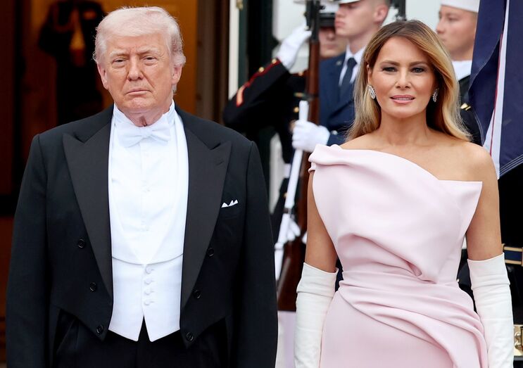 Melania e Donald Trump no banquete de recepção ao rei Carlos III e Camilla na Casa Branca