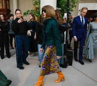 Anna Wintour na apresentação da Met Gala em Nova Iorque