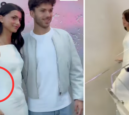 O desconforto de Kika Cerqueira Gomes com o vestido na festa da Givenchy ao lado do namorado