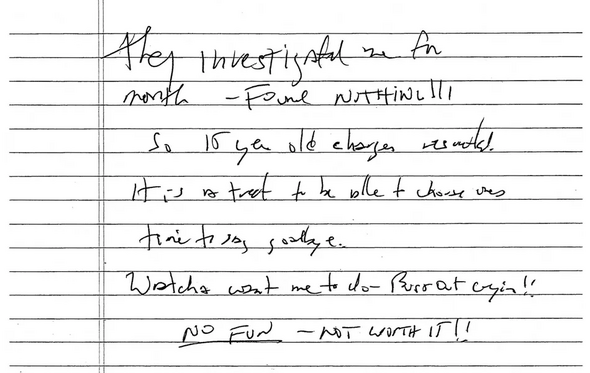 A alegada carta de Epstein