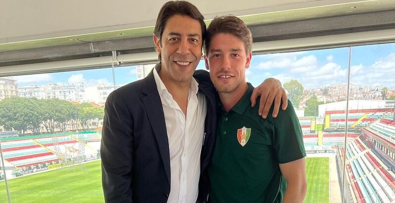 Rui Costa com o filho Hugo Costa no Estrela da Amadora