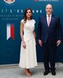 Alberto do Mónaco e Letizia na receção em Madrid