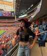 Madalena Aragão no estádio de Houston