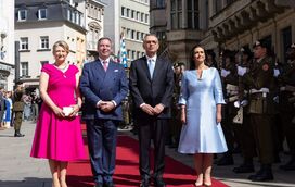 No Luxemburgo, Margarida Maldonado Freitas volta a apostar na cor do vestido 'polémico' que deu que falar em Belém