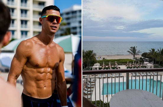 Cristiano Ronaldo mostra-se no hotel Four Seasons em Palm Beach