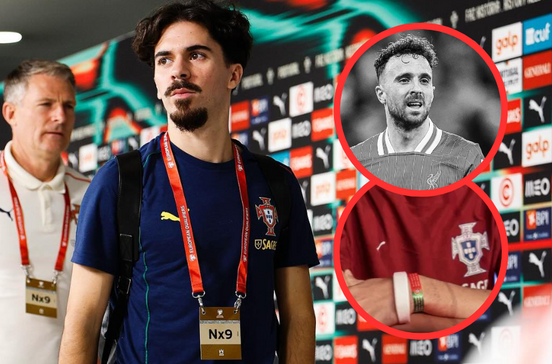 Vitinha mostra amuleto em homenagem a Diogo Jota