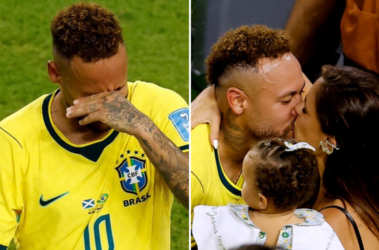 As lágrimas de Neymar e o beijo a Bruna Biancardi