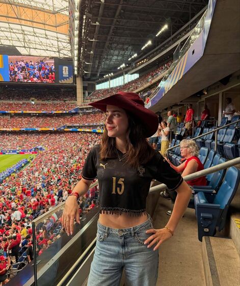 Madalena Aragão no estádio de Houston