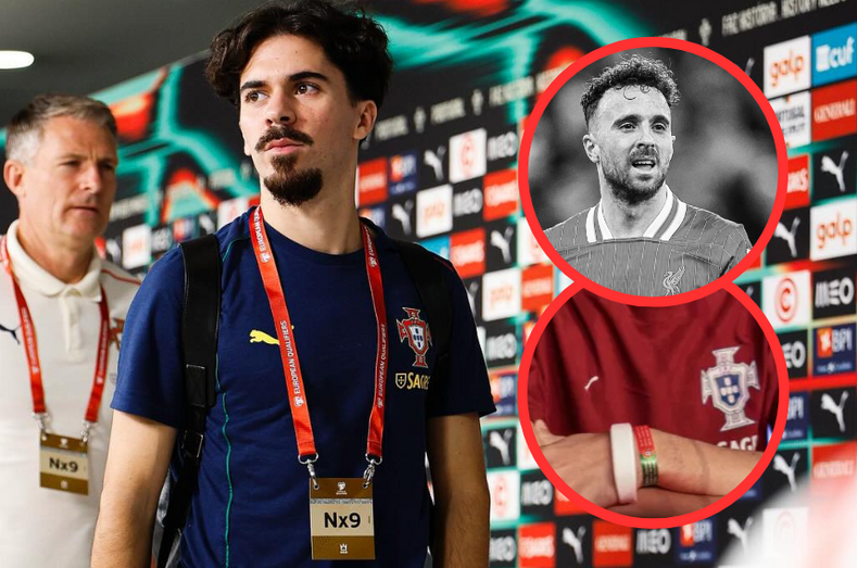 Vitinha mostra amuleto em homenagem a Diogo Jota