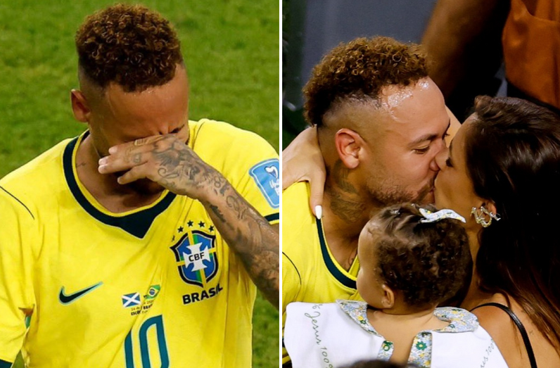 As lágrimas de Neymar e o beijo a Bruna Biancardi