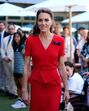 Kate Middleton em Wimbledon com vestido vermelho