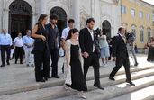 Funeral de Luís Represas à saída da Basília da Estrela
