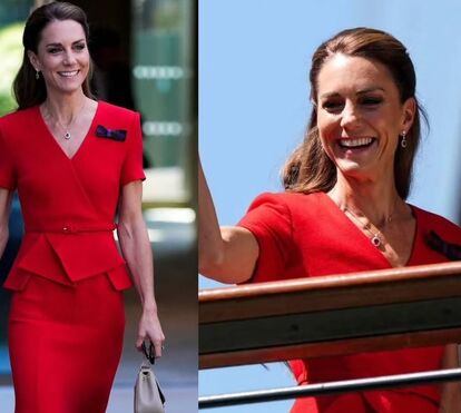 Lady in red! Kate Middleton deslumbra de vermelho em Wimbledon 