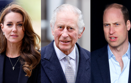 Kate Middleton, rei Carlos e príncipe William