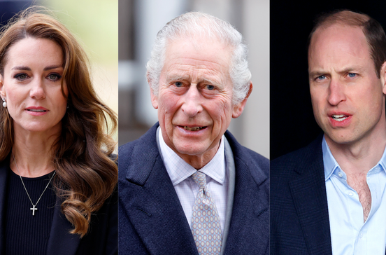 Kate Middleton, rei Carlos e príncipe William