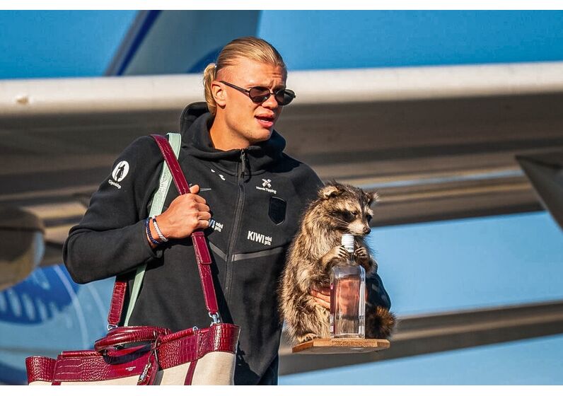 Haaland com o Whiskey Raccoon