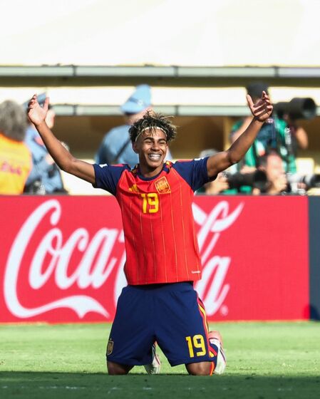 Lamine Yamal celebra efusivamente