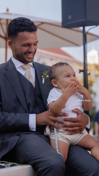 Gonçalo Ramos com o filho do casal, Bernardo