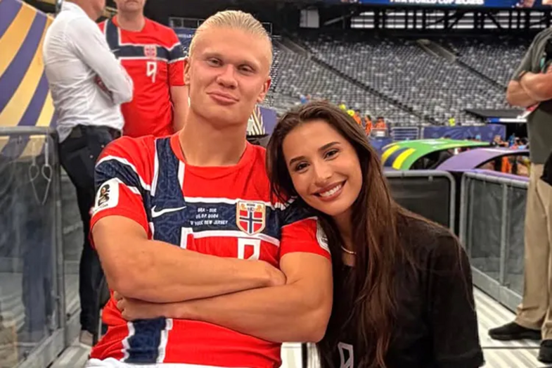 Erling Haaland e a companheira, Isabel Haugseng-Johansen