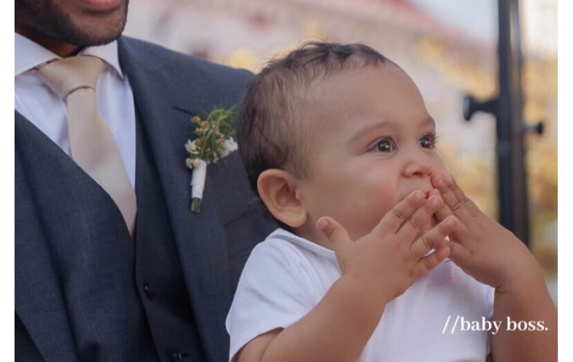 Gonçalo Ramos com o filho do casal, Bernardo