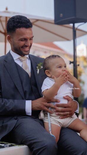 Gonçalo Ramos com o filho do casal, Bernardo