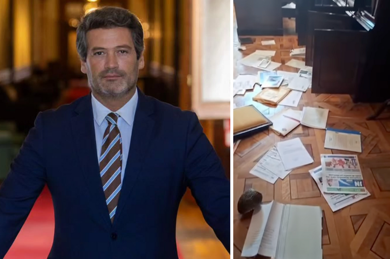 André Ventura mostra gabinete revirado