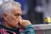 Real Madrid's head coach Jose Mourinho looks on ahead of