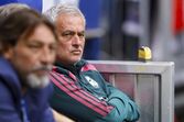 Real Madrid's head coach Jose Mourinho looks on ahead of