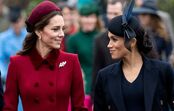 Kate Middleton e Meghan Markle em evento público, em 2018
