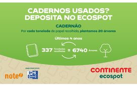 CONTINENTE PROMOVE INICIATIVA “CADERNÃO” PARA TRANSFORMAR CADERNOS USADOS EM ÁRVORES 