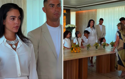 Cristiano Ronaldo e Georgina Rodríguez com os filhos em Fátima