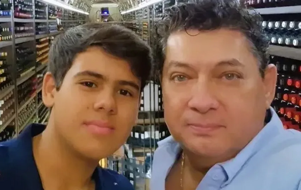 Lucas com o sobrinho Matheus Jr