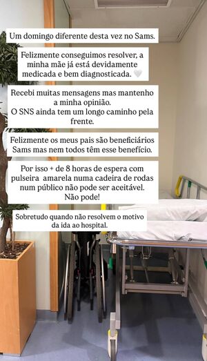 Inês Simões revela espera de 8 horas com a mãe de cadeira de rodas no Sams