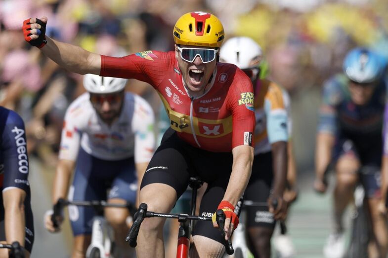 Soren Waerenskjold da Uno-X Mobility na Tour de França